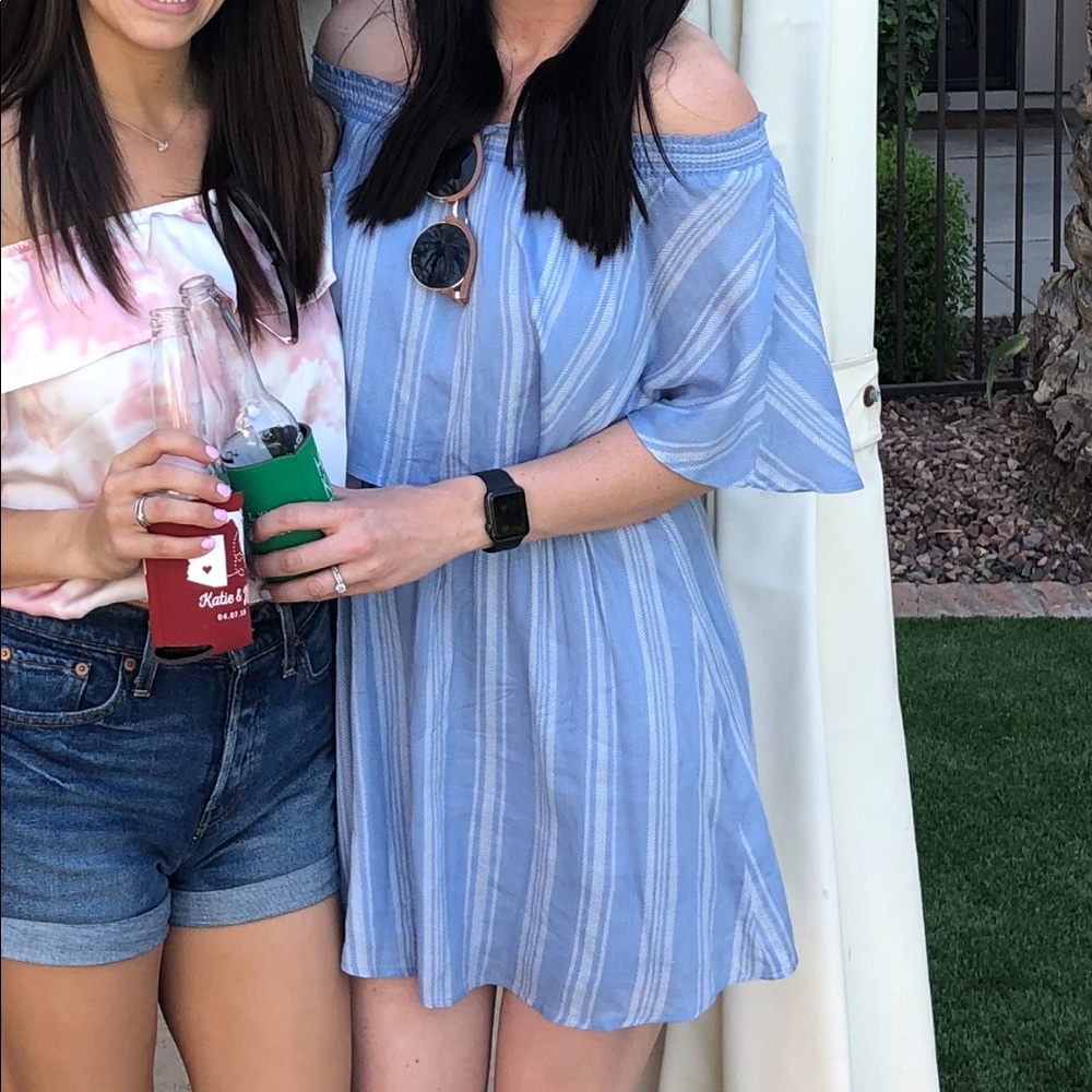 Show Me Your MuMu Blue stripe dress